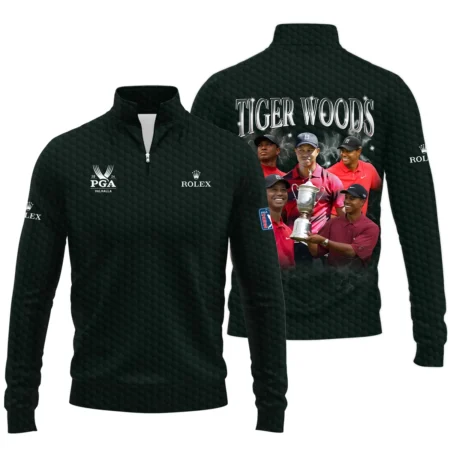 Golf Tiger Woods Fans Loves 152nd The Open Championship Rolex Zipper Polo Shirt Style Classic