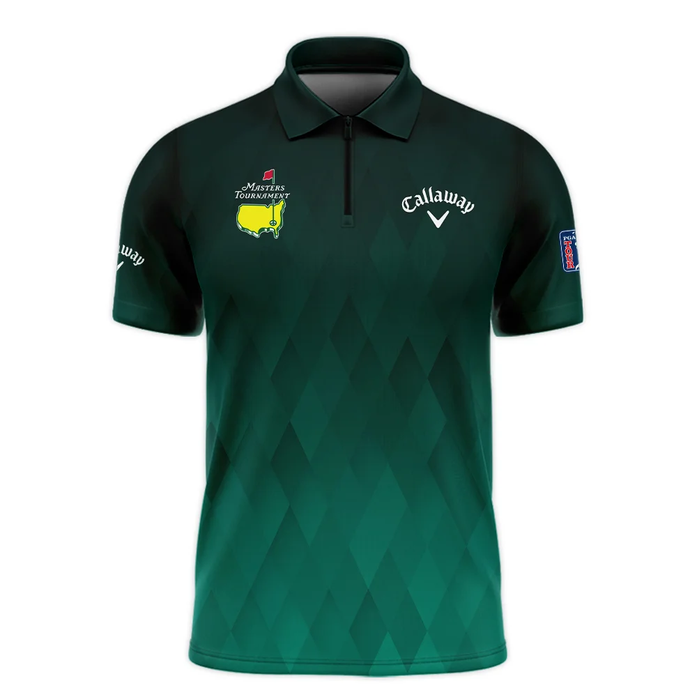 Gradient Dark Green Geometric Pattern Masters Tournament Callaway Vneck Polo Shirt Style Classic Polo Shirt For Men