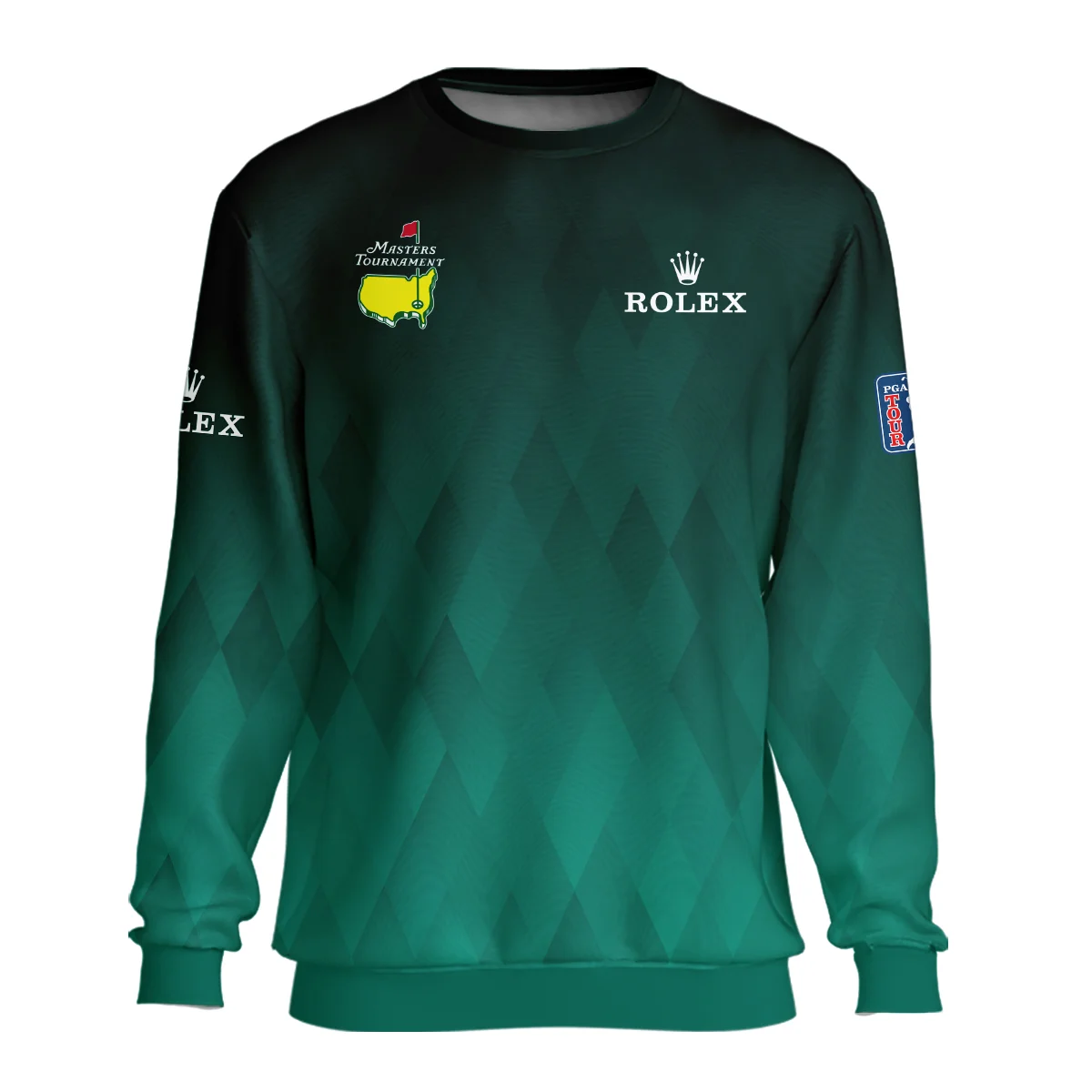 Gradient Dark Green Geometric Pattern Masters Tournament Rolex Unisex Sweatshirt Style Classic Sweatshirt
