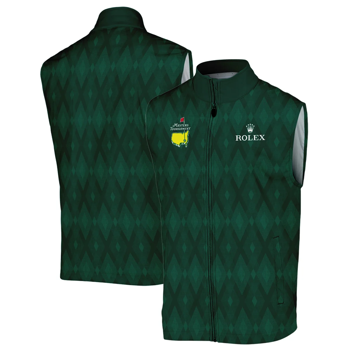 Green Fabric Ikat Diamond pattern Masters Tournament Rolex Hoodie Shirt Style Classic Hoodie Shirt