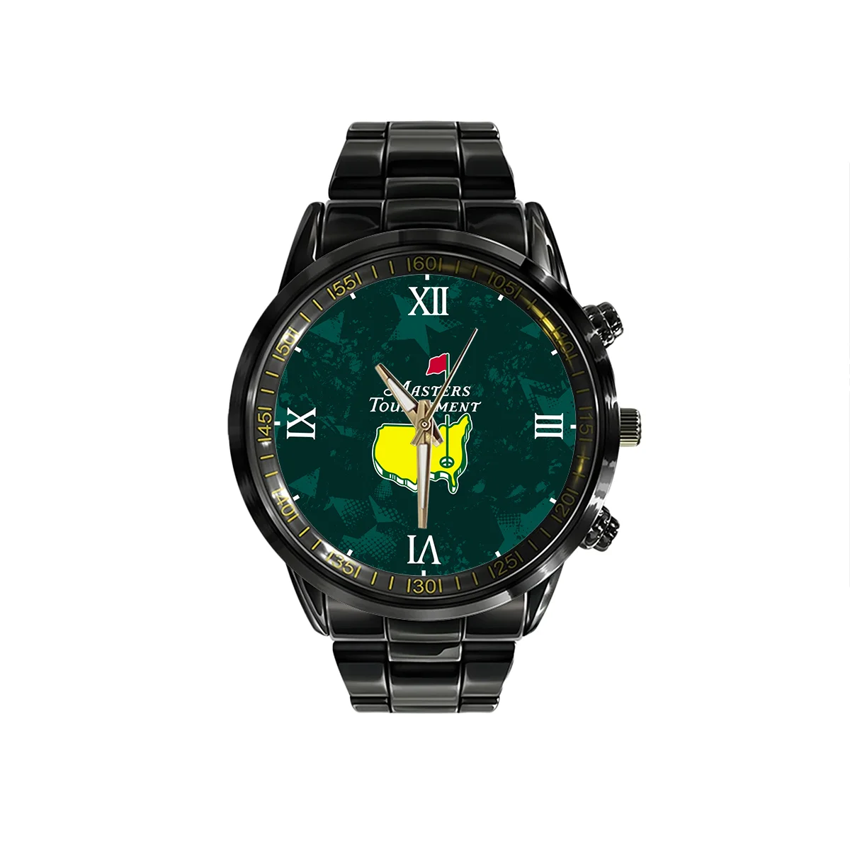 Masters Tournament Logo Black Stainless Steel Watch Gift For Fans