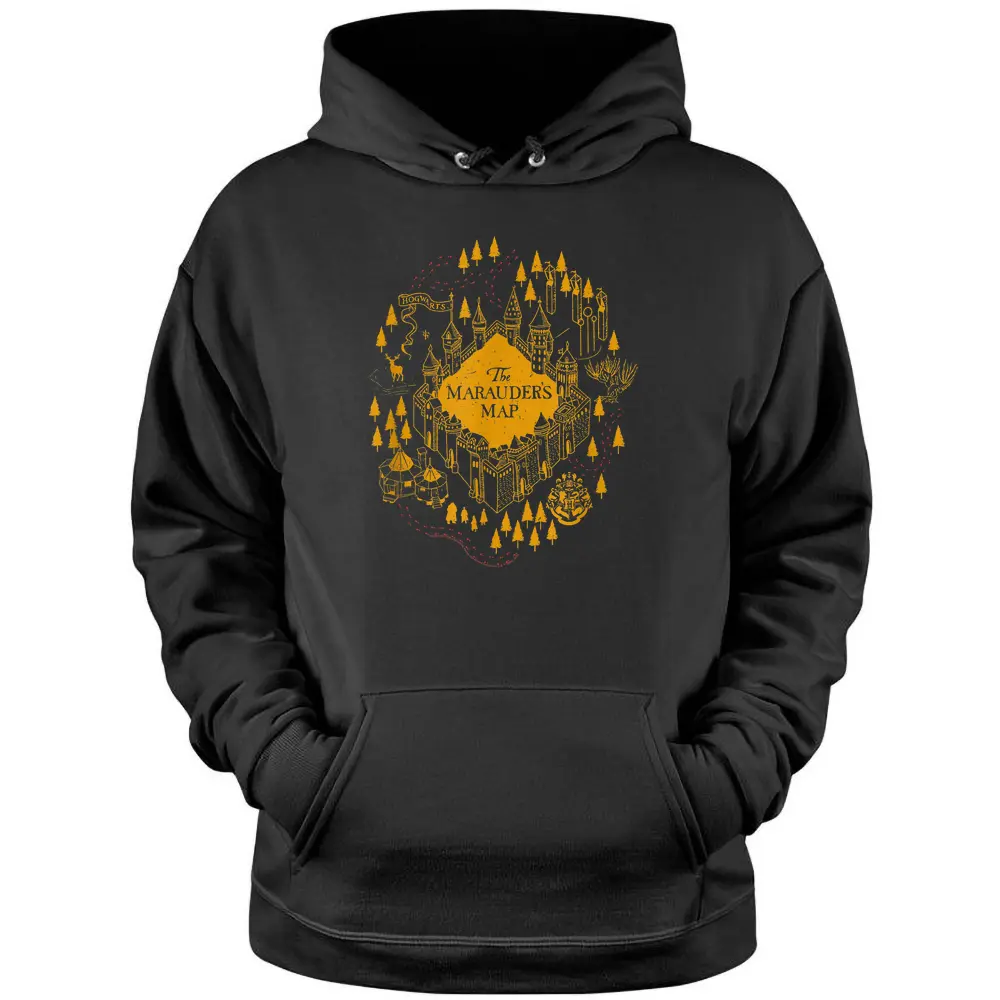 Harry Potter The Marauder's Map Hogws Logo Pullover Hoodie