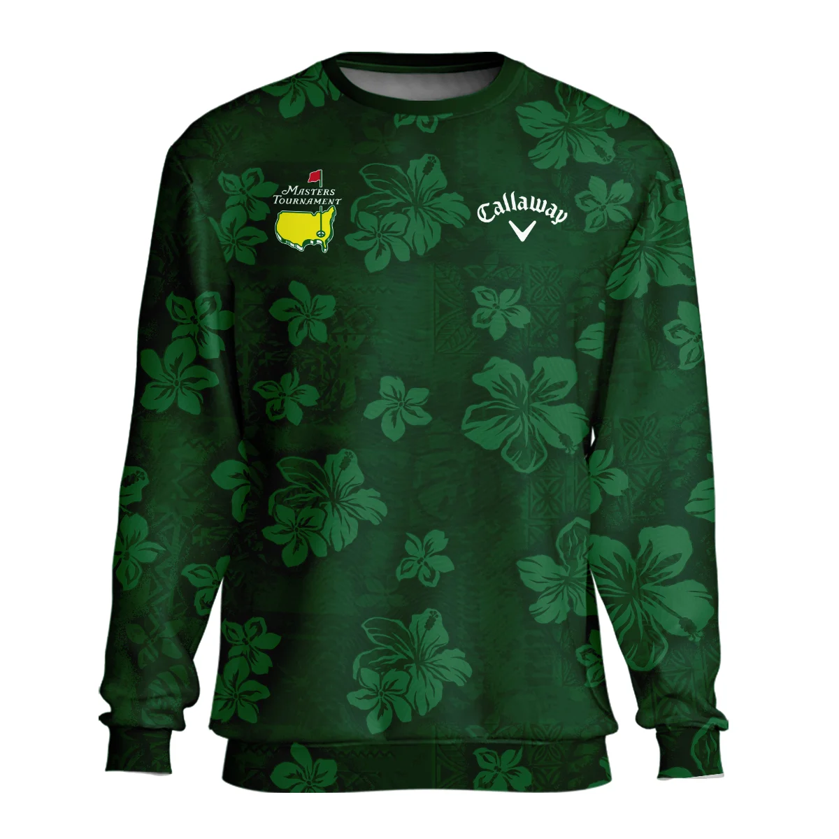 Hawaiian Tribal Elements And Hibiscus Flowers Patchwork Golf Masters Tournament Callaway Unisex Sweatshirt Style Classic Sweatshirt