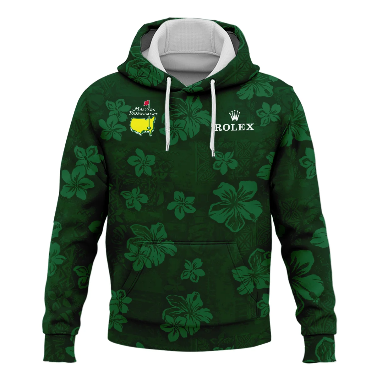 Hawaiian Tribal Elements And Hibiscus Flowers Patchwork Golf Masters Tournament Rolex Hoodie Shirt Style Classic Hoodie Shirt