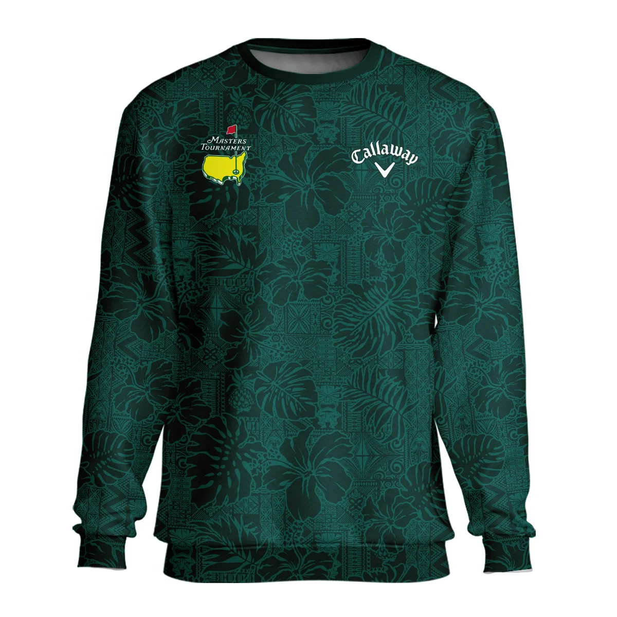 Hibiscus And Tropical Leaves With Tribal Elements Pattern Golf Masters Tournament Callaway Unisex Sweatshirt Style Classic Sweatshirt