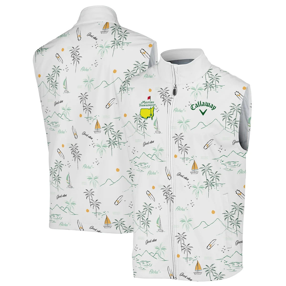 Island Seamless Pattern Golf Masters Tournament Callaway Sleeveless Jacket Style Classic Sleeveless Jacket