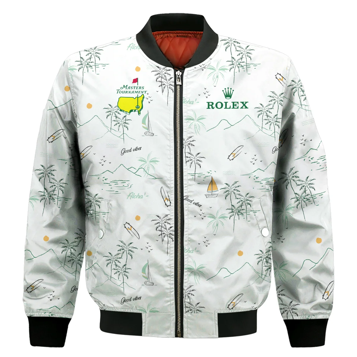 Island Seamless Pattern Golf Masters Tournament Rolex Bomber Jacket Style Classic Bomber Jacket