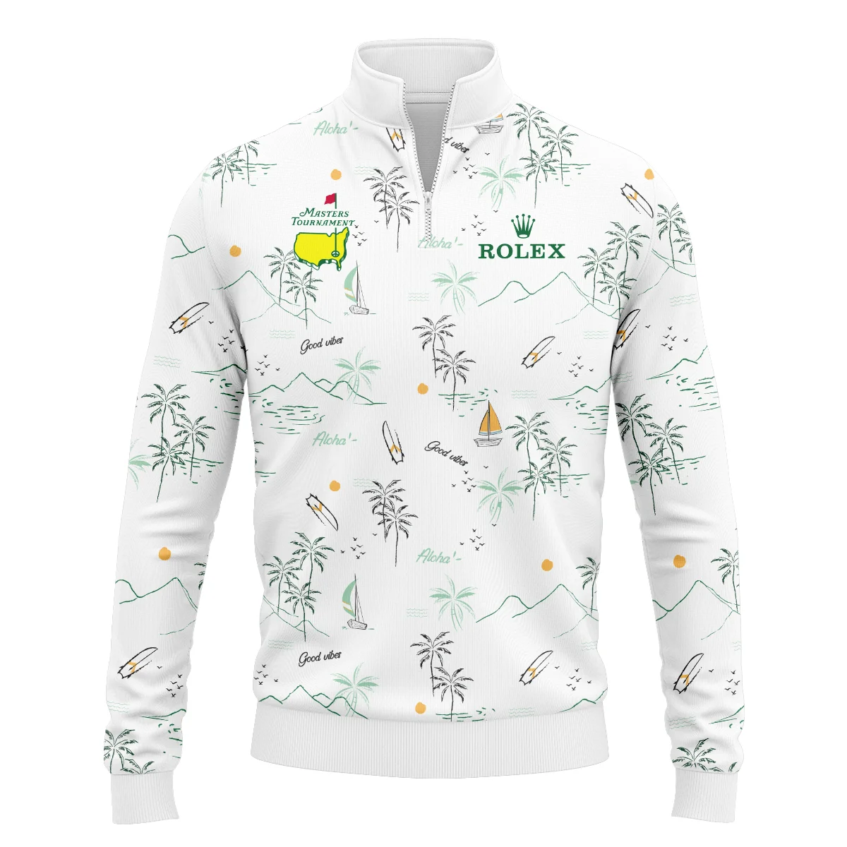 Island Seamless Pattern Golf Masters Tournament Rolex Quarter-Zip Jacket Style Classic Quarter-Zip Jacket