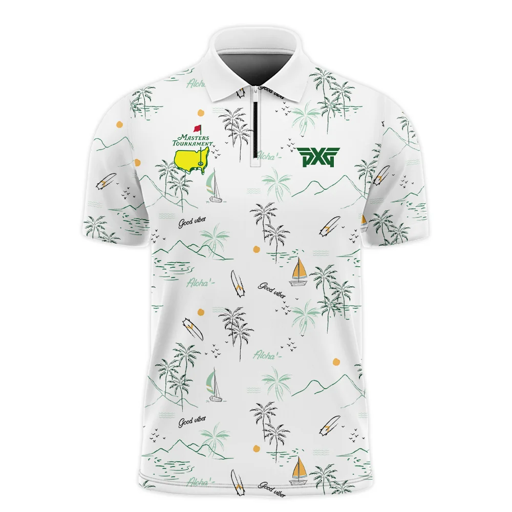 Island Seamless Pattern Golf Masters Tournament Long Polo Shirt Style Classic Long Polo Shirt For Men