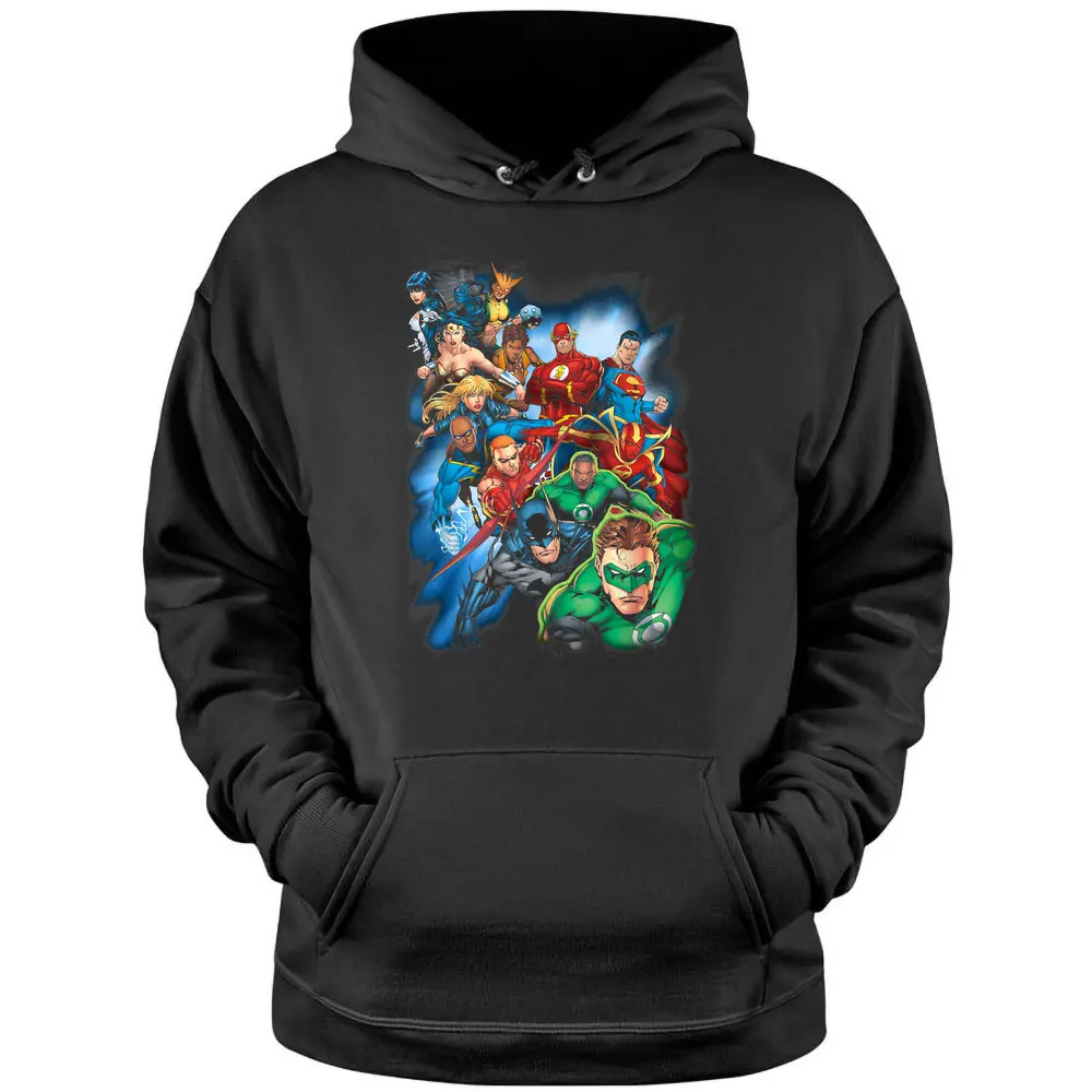 Justice League Mighty Heroes Unite Pullover Hoodie