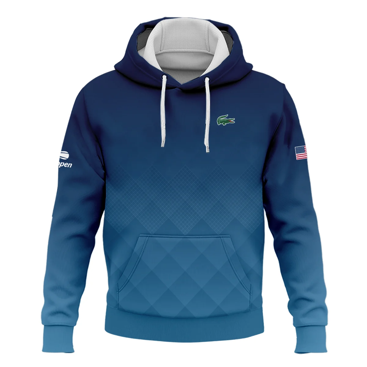 Lacoste Blue Abstract Background US Open Tennis Champions Quarter-Zip Jacket Style Classic Quarter-Zip Jacket