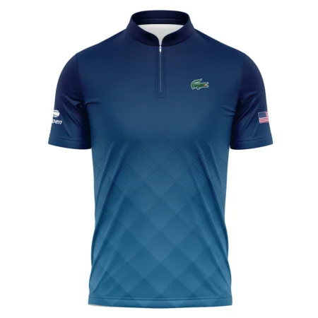 Lacoste Blue Abstract Background US Open Tennis Champions Zipper Hoodie Shirt Style Classic Zipper Hoodie Shirt