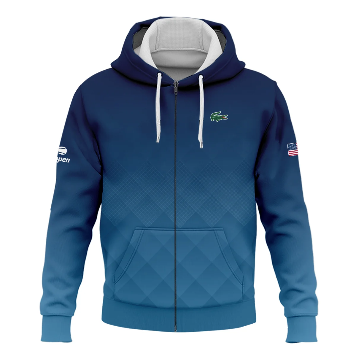 Lacoste Blue Abstract Background US Open Tennis Champions Hoodie Shirt Style Classic Hoodie Shirt