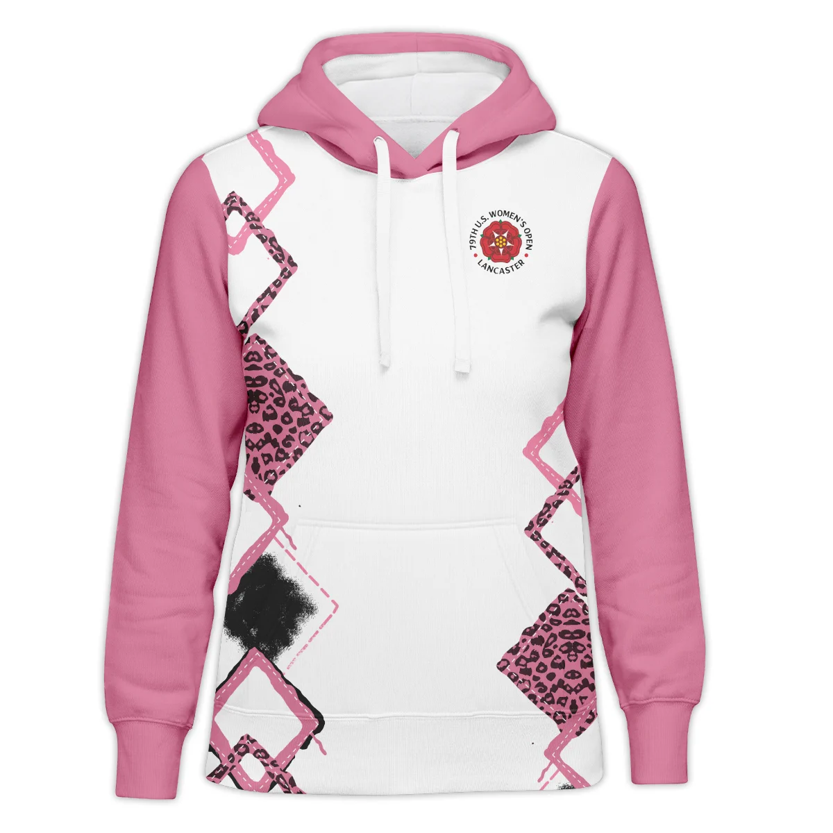 Leopard Golf Color Pink 79th U.S. Women’s Open Lancaster Long Polo Shirt Pink Color All Over Print Long Polo Shirt For Woman