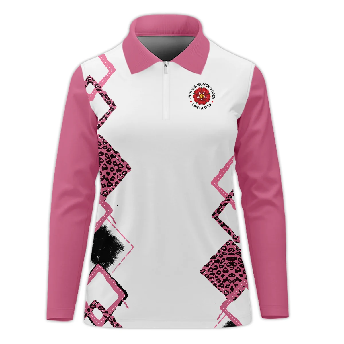 Leopard Golf Color Pink 79th U.S. Women’s Open Lancaster Sleeveless Polo Shirt Pink Color All Over Print Sleeveless Polo Shirt For Woman