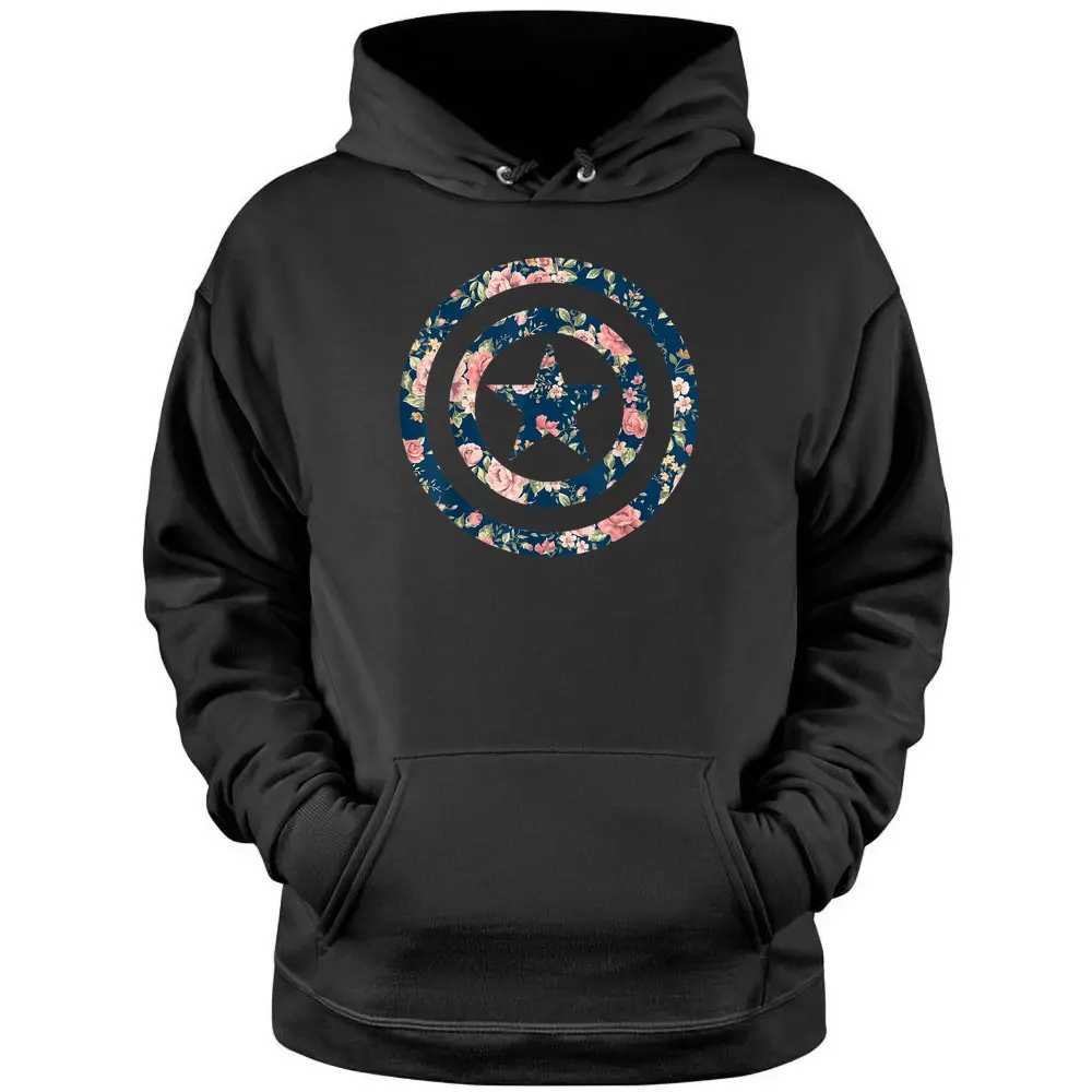 Marvel Avengers Captain America Floral Icon Graphic Pullover Hoodie