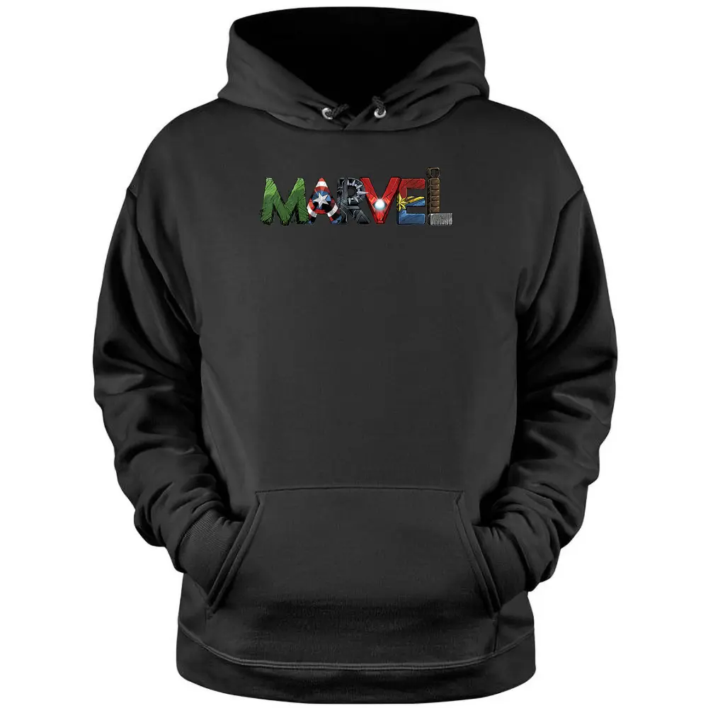 Marvel Avengers Character Text Portrait Pullover Hoodie