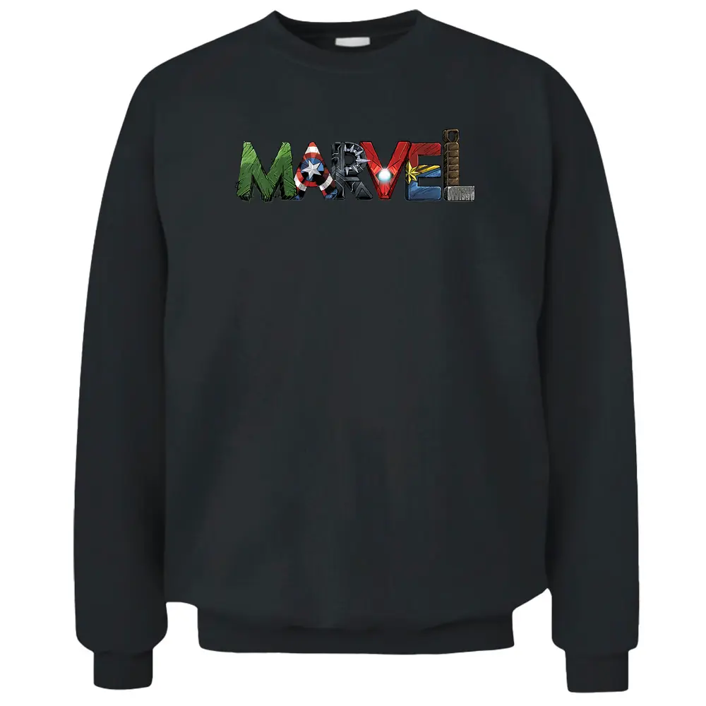 Marvel Avengers Character Text Portrait Pullover Sweatshirt