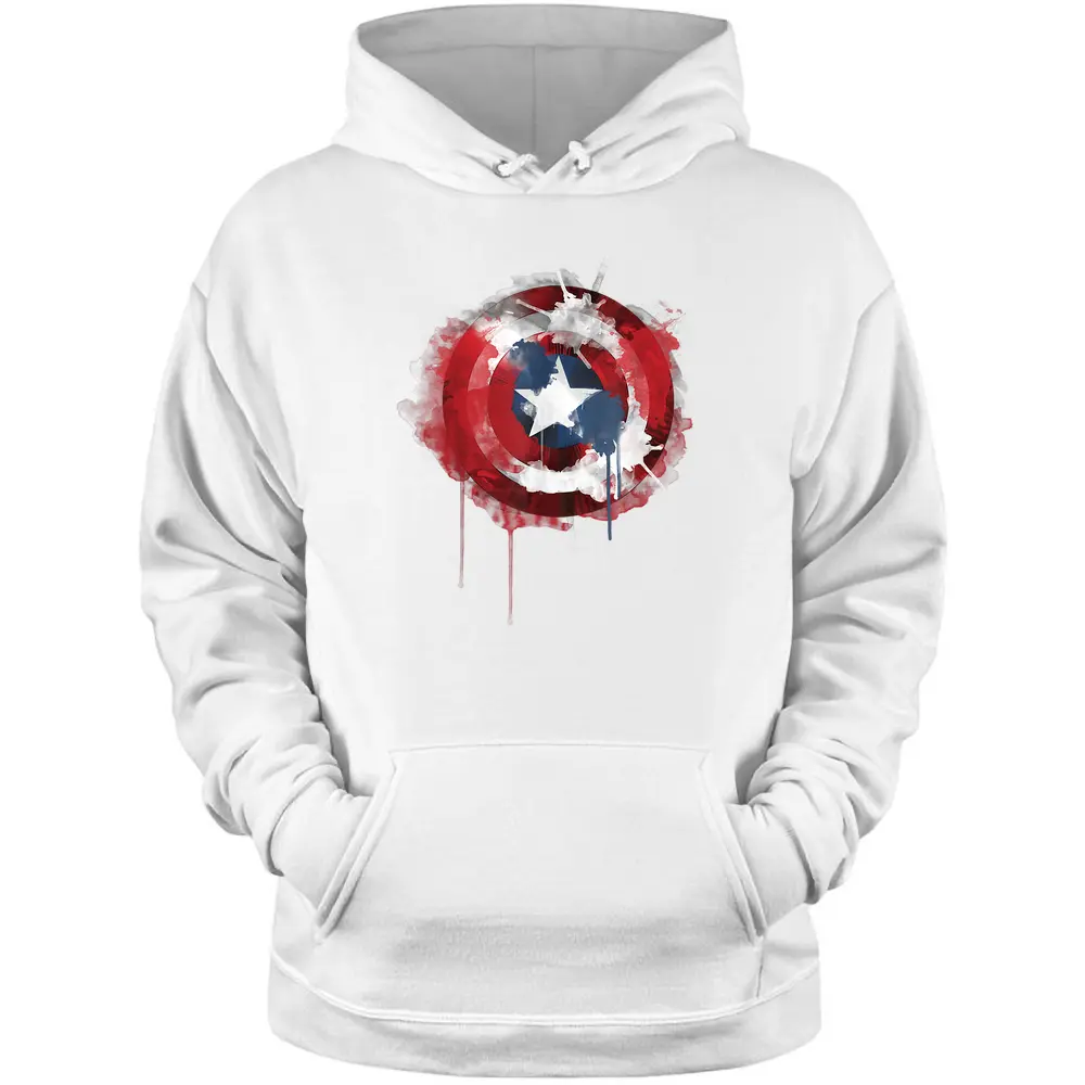 Marvel Avengers Classic Captain America Watercolor Shield Pullover Hoodie