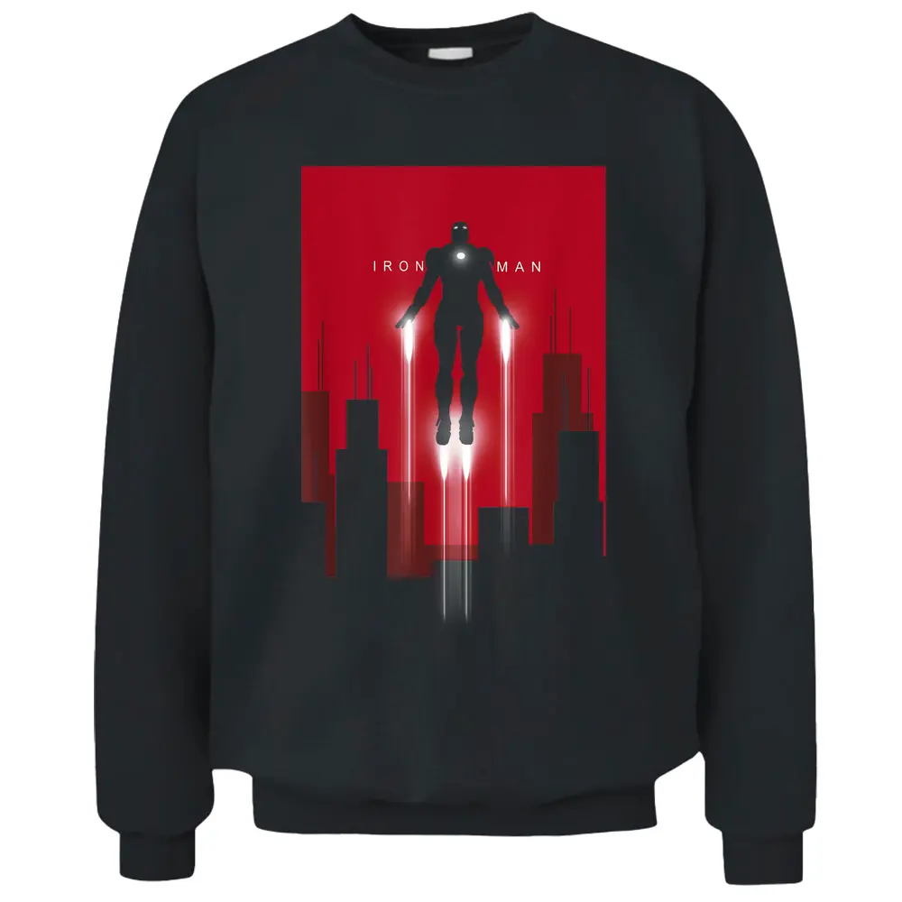 Marvel Avengers Classic Iron Man Flight Silhouette Art Deco Pullover Sweatshirt