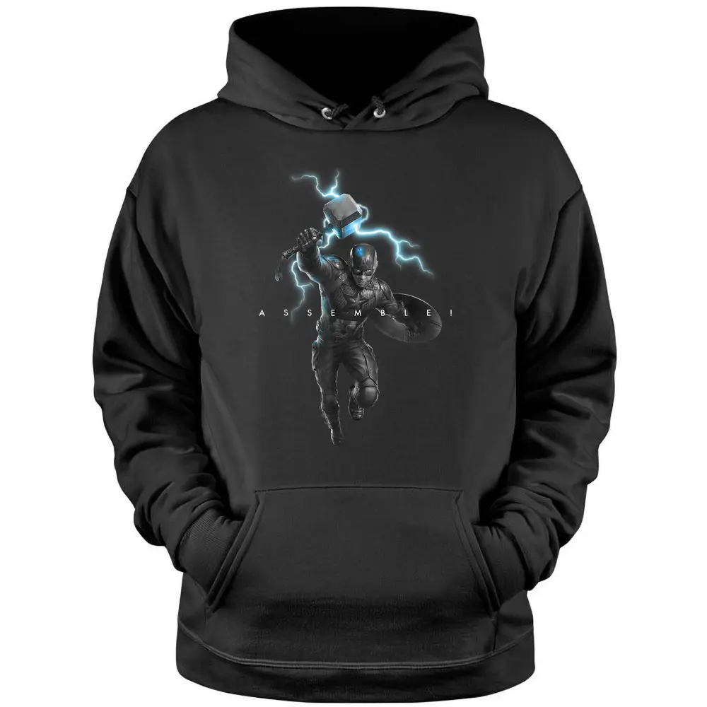 Marvel Avengers Endgame Captain America Assemble Lightning Pullover Hoodie