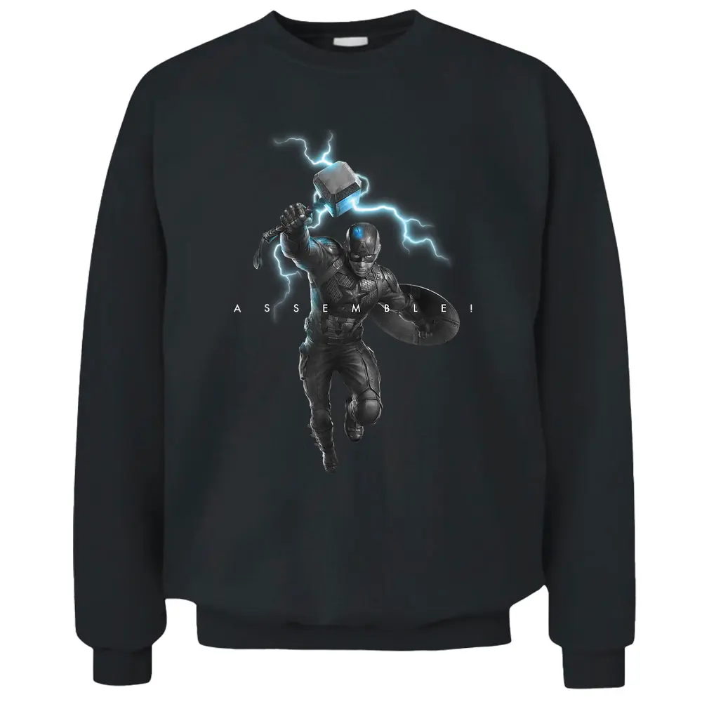 Marvel Avengers Endgame Captain America Assemble Lightning Pullover Sweatshirt