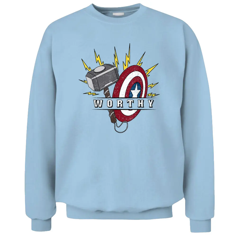 Marvel Avengers Endgame Captain America Worthy Hammer Shield Pullover Sweatshirt