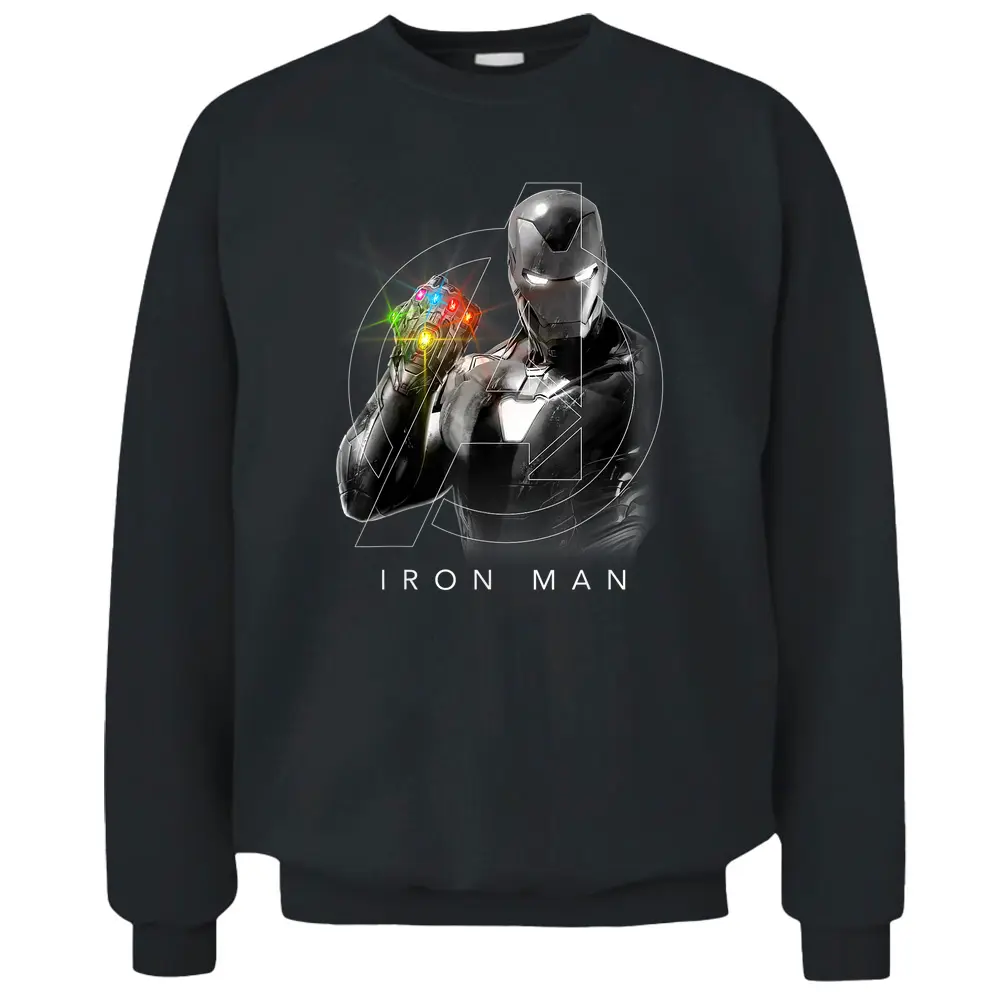 Marvel Avengers Endgame Glowing Stones Logo Overlay Portrait Pullover Sweatshirt