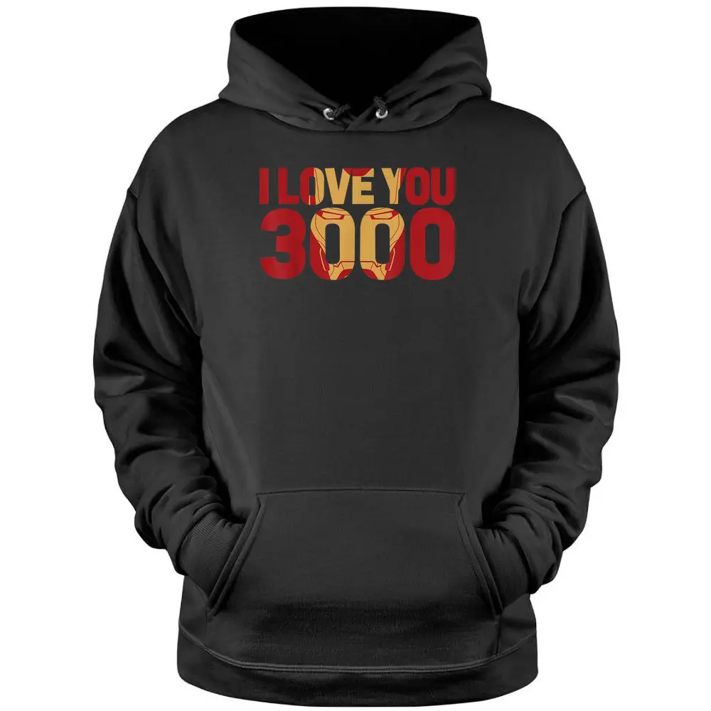 Marvel Avengers Endgame Iron Man I Love You 3000 Text Fill Pullover Hoodie