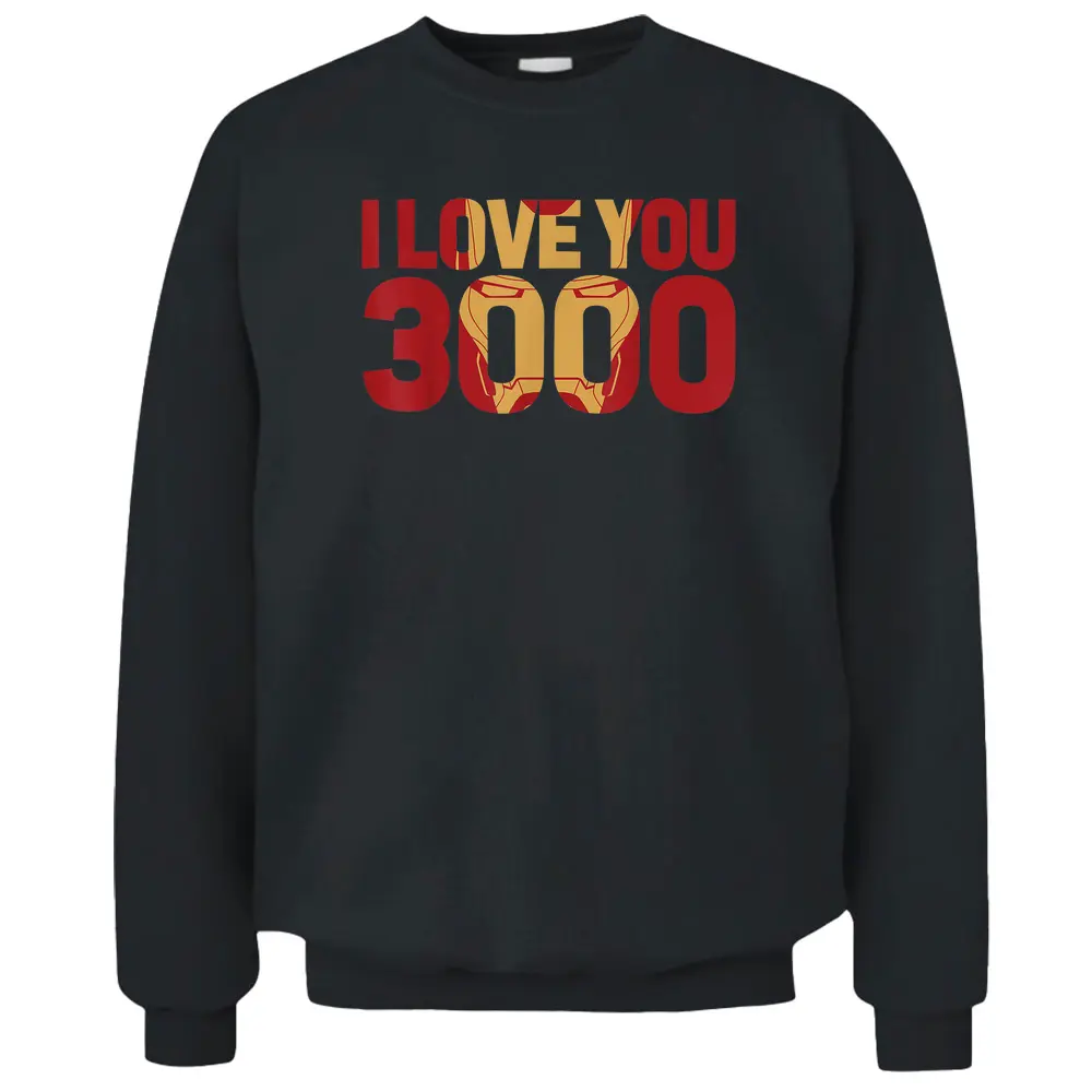 Marvel Avengers Endgame Iron Man I Love You 3000 Text Fill Pullover Sweatshirt