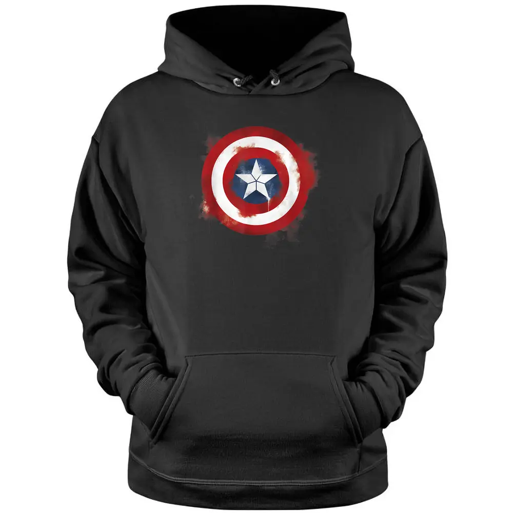 Marvel Avengers Endgame Spray Paint Captain America Logo Pullover Hoodie