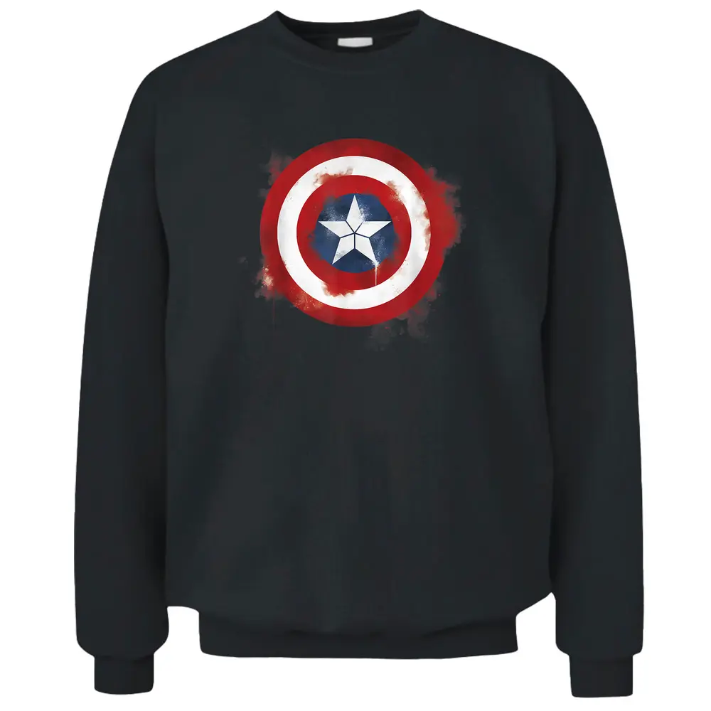 Marvel Avengers Endgame Spray Paint Captain America Logo Pullover Sweatshirt