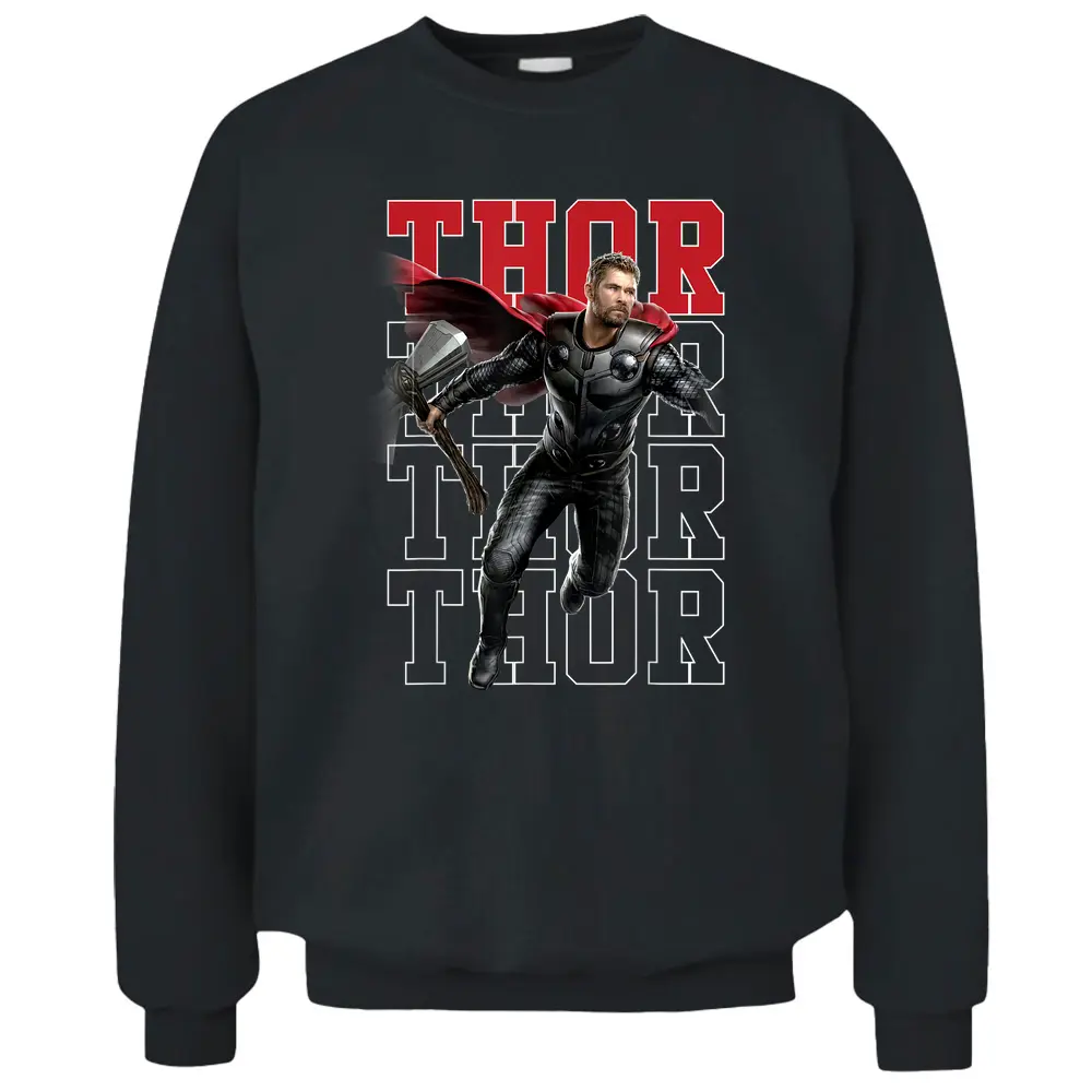 Marvel Avengers Endgame Thor Pose Name Stack Graphic Tee Pullover Sweatshirt