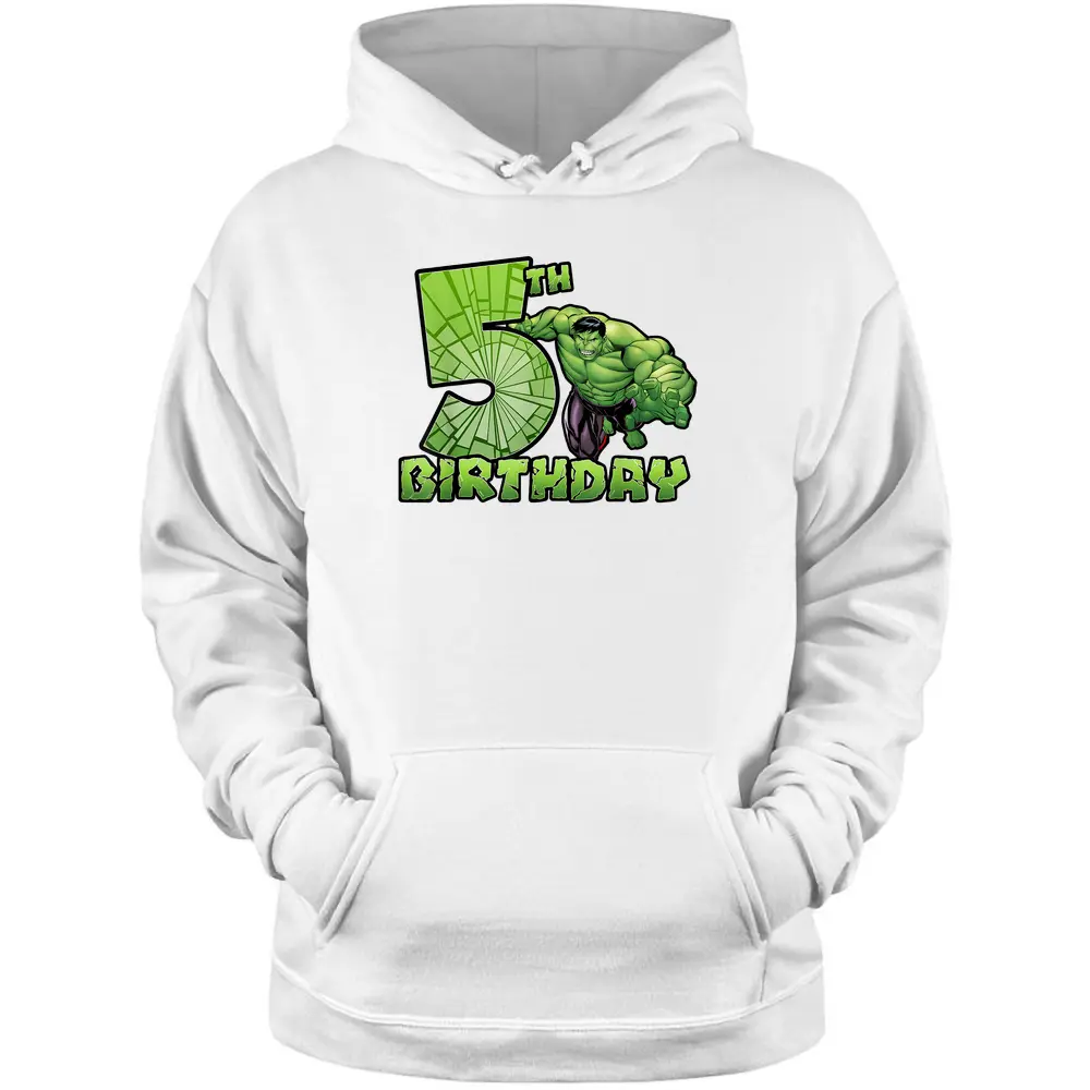 Marvel Avengers Hulk Smash 5th Birthday Pullover Hoodie