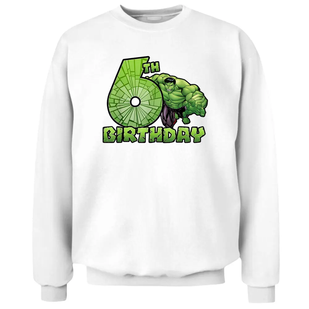 Marvel Avengers Hulk Smash 6th Birthday Pullover Sweatshirt