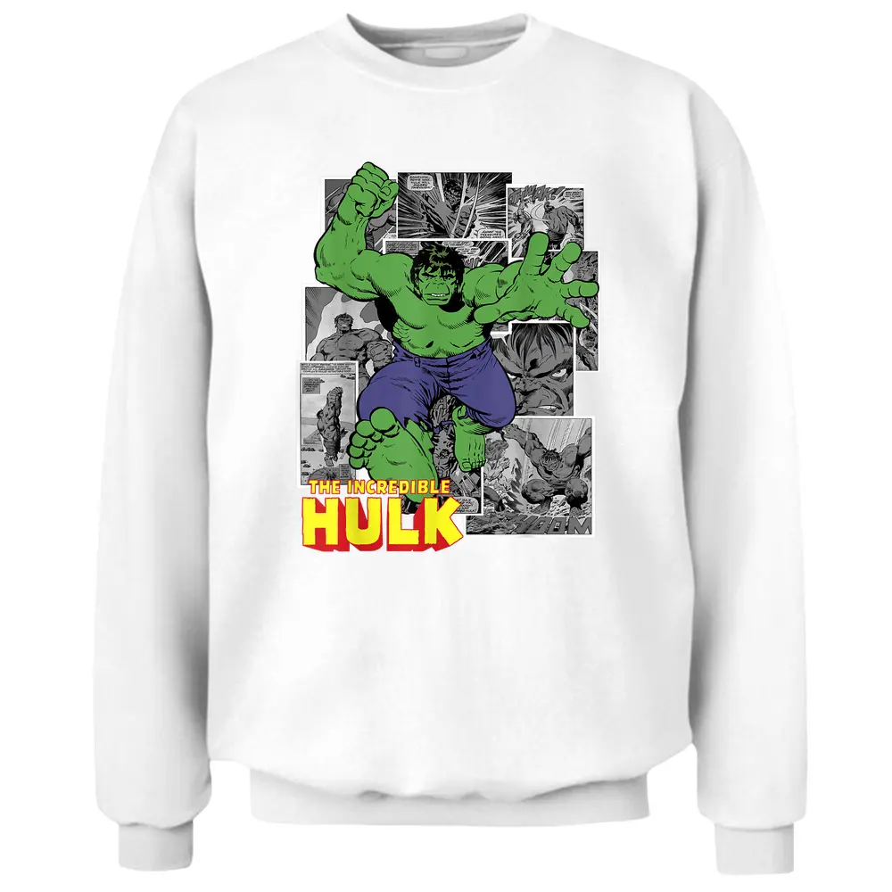 Marvel Avengers The Incredible Hulk Comic Panel Portrait Pullover Sweatshirt