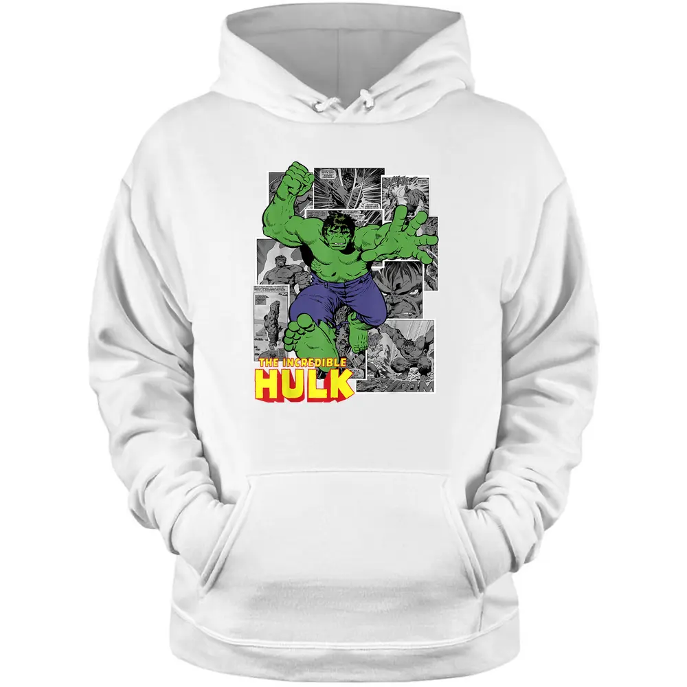 Marvel Avengers The Incredible Hulk Comic Panel Portrait Pullover Hoodie