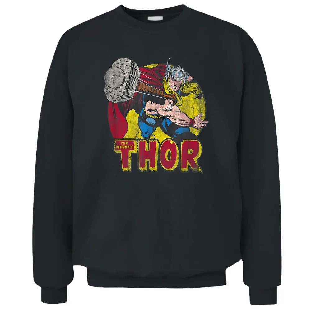 Marvel Avengers Vintage Comic Thor Mighty Hammer Throw Pullover Sweatshirt