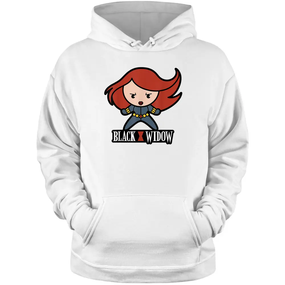 Marvel Black Widow Cute Kawaii Logo Stance Graphic Pullover Hoodie