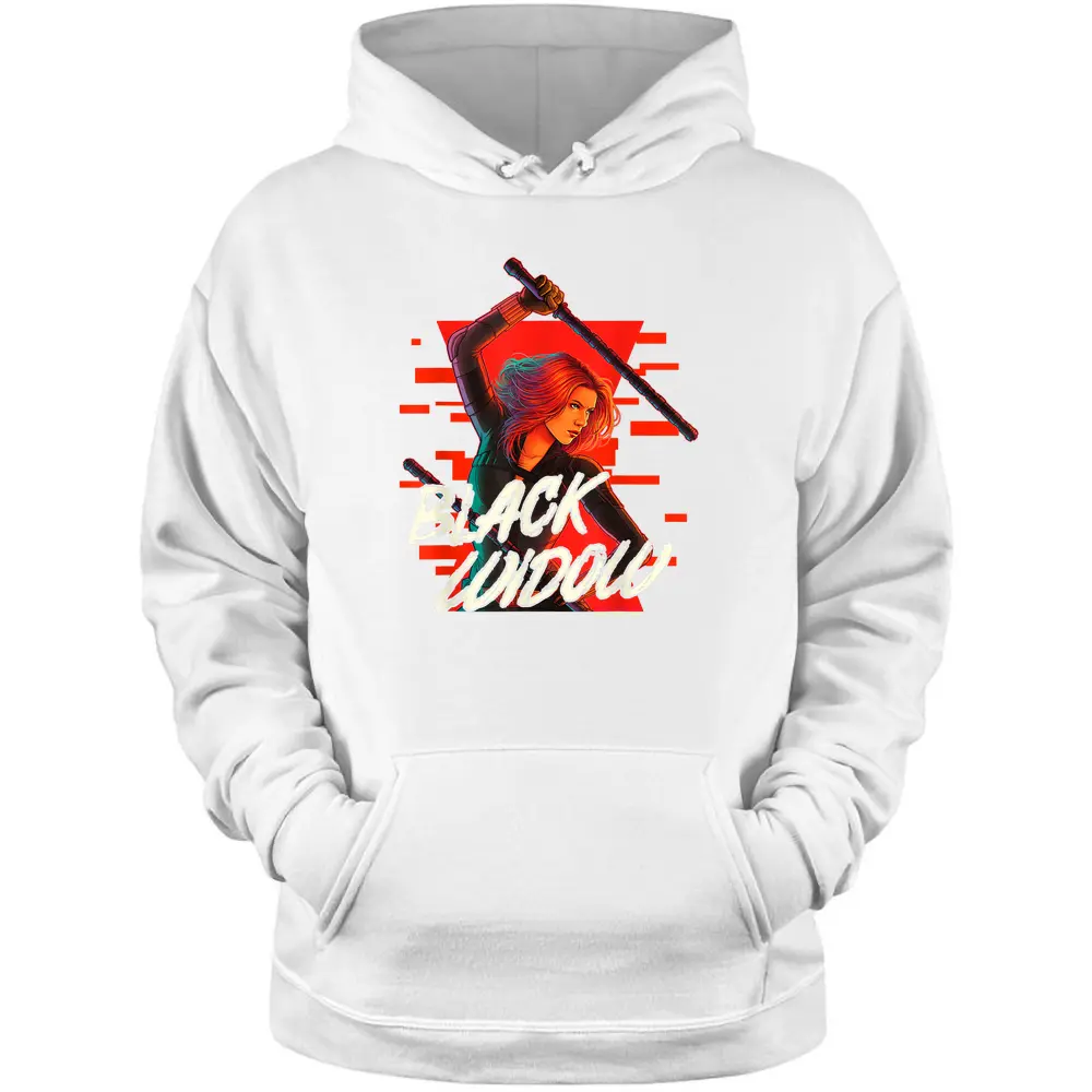 Marvel Black Widow Graphic Art Portrait Pullover Hoodie