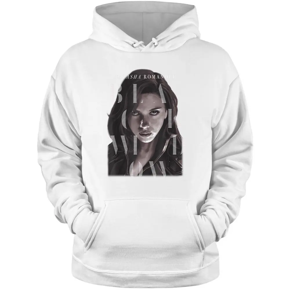 Marvel Black Widow Natasha Romanoff Letter Portrait Pullover Hoodie