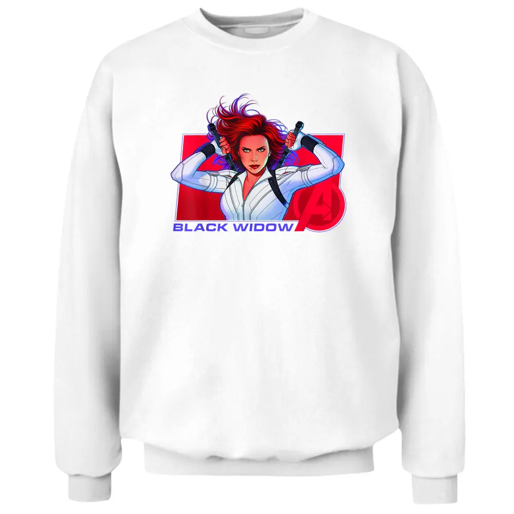 Marvel Black Widow Purple Hue Portrait Pullover Sweatshirt