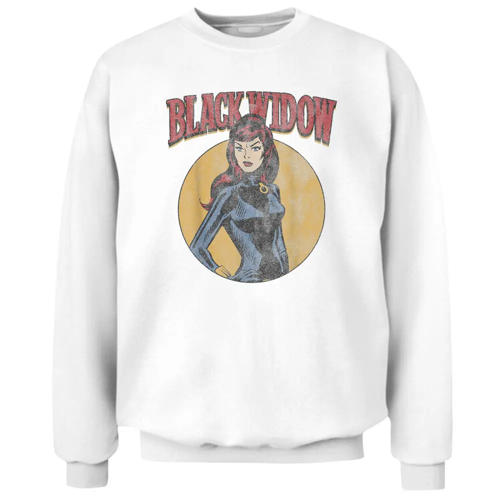 Marvel Black Widow Retro Circle Portrait Pullover Sweatshirt