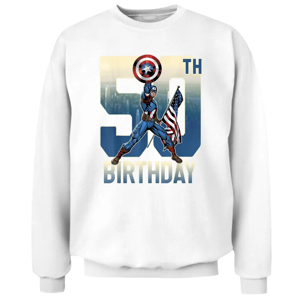 Marvel Captain America 50th Birthday Graphic Pullover Sweatshirt