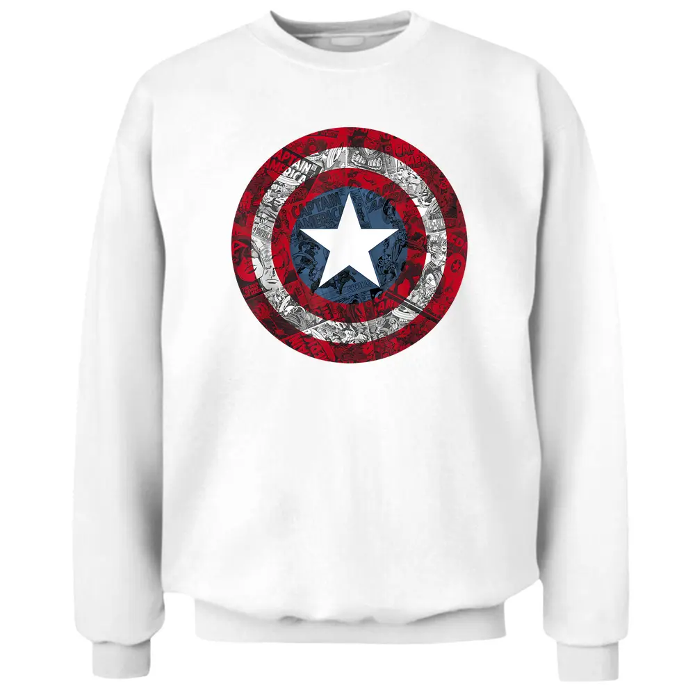 Marvel Captain America Avengers Shield Comic Pullover Sweatshirt