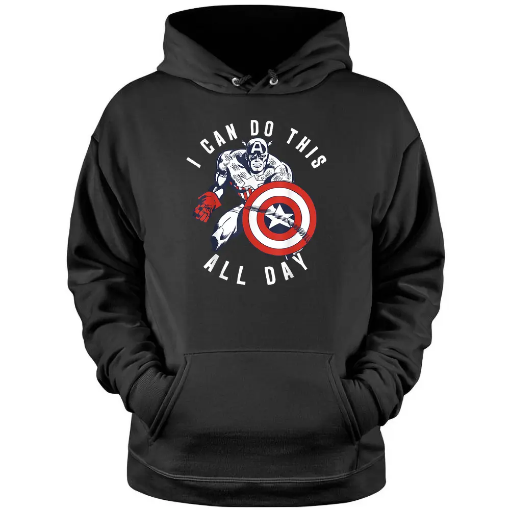 Marvel Captain America Do This All Day Vintage Portrait Pullover Hoodie