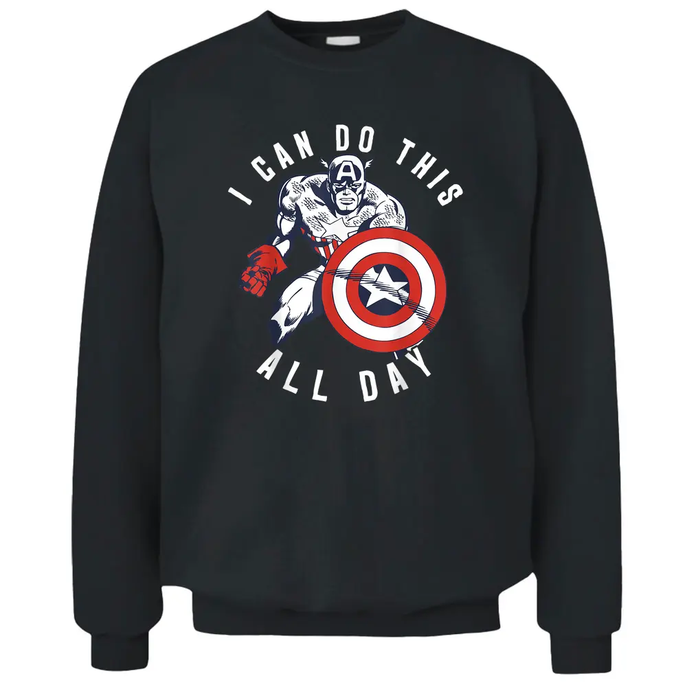 Marvel Captain America Do This All Day Vintage Portrait Pullover Sweatshirt