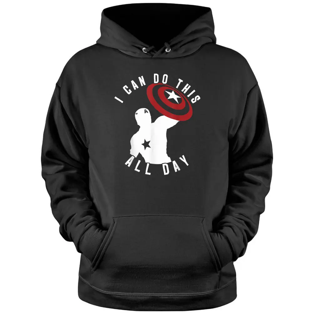 Marvel Captain America I Can Do This All Day Silhouette Pullover Hoodie