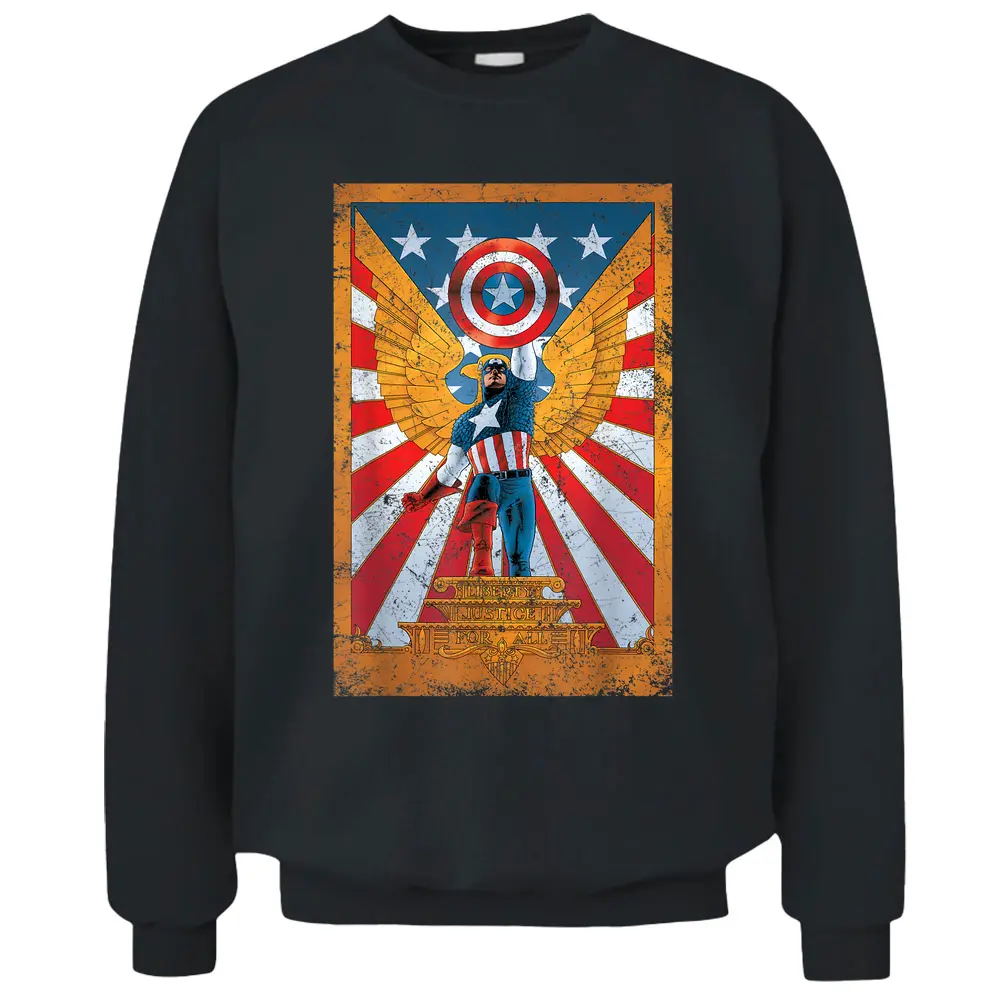 Marvel Captain America Liberty And Justice For All Pullover Sweatshirt