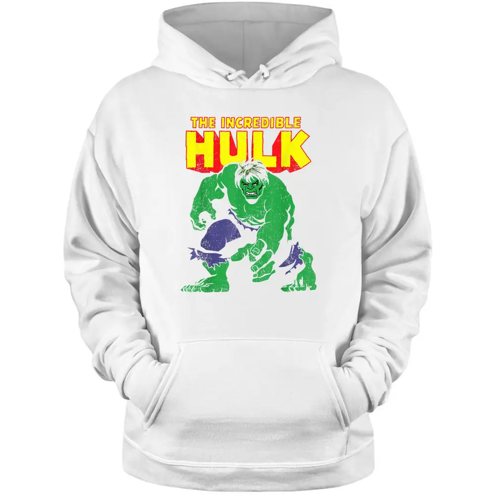 Marvel Classic The Incredible Hulk Distressed Portrait Pullover Hoodie